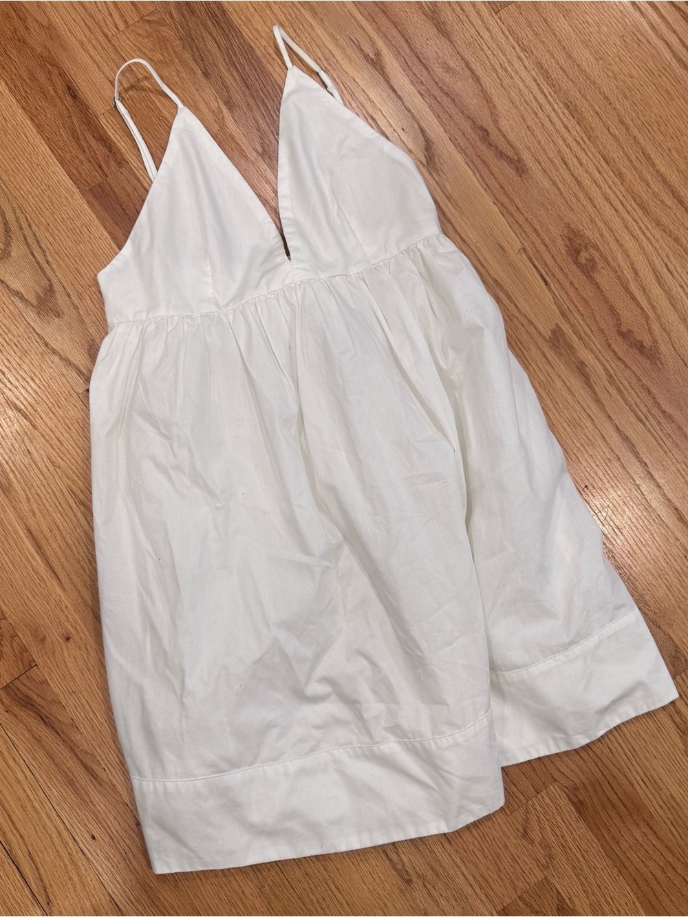 Abercrombie & Fitch White Spaghetti-Strap V-Neck Mini Dress - Picture 5 of 5